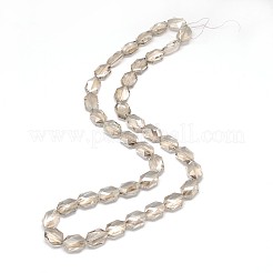 ファセット付き六角形ガラスビーズ連売り  ライトグレー  18x12x8.5mm  穴：1mm  約40個/連  25.5インチ&nbsp;EGLA-F089-02