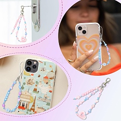 DIY 携帯ストラップ作成キット  ガラスシードビーズやアクリルビーズを含む  携帯電話のストラップ  ミックスカラー  4~5x2.5~4.5mm  穴：1.2~1.5mm&nbsp;DIY-YW0012-48