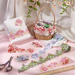 4 Yards 4 Colors Polyester Flower Lace Ribbon&nbsp;OCOR-PH0004-47