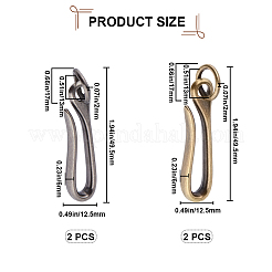 4Pcs 2 Colors Tibetan Style Alloy Hook Clasps&nbsp;FIND-CP0003-28B