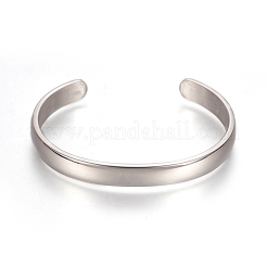 304 Stainless Steel Cuff Bangles&nbsp;STAS-I110-10-8mm