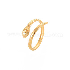 Ion Plating(IP) 304 Stainless Steel Snake Open Cuff Ring for Women&nbsp;RJEW-S405-179G