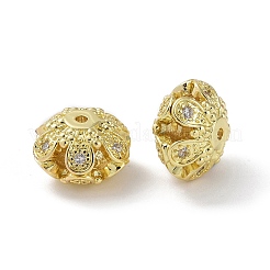 Rack Plating Brass Micro Pave Clear Cubic Zirconia Beads&nbsp;KK-K341-40G