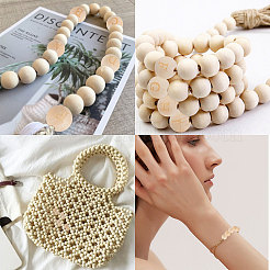 52 Pcs 26 Styles Unfinished Natural Wood European Beads&nbsp;WOOD-SC0001-32
