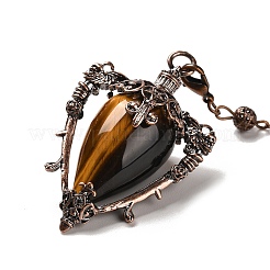 Natural Tiger Eye Triangle Dowsing Pendulum Pendants&nbsp;G-G022-01R-04