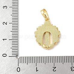Brass Pave Natural White Shell Religion Pendants&nbsp;KK-S522-23G-A