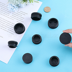 20種類のプラスチック製穴プラグ2個  穴プラグのスナップ  ポストパイプインサートエンドキャップ  家具フェンシング用  ラウンド  ブラック  34.5~40x17~20mm  内径：23~30.5mm  10個/スタイル&nbsp;AJEW-GF0007-99