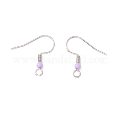 316サージカルステンレススチールピアスフック  水平ループとプラスチックビーズ付き  ミックスカラー  19.5x3mm  穴：2.2mm  22ゲージ  ピン：0.6mm&nbsp;STAS-P307-02P