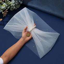Polyester One-shoulder Shawl for Bride&nbsp;AJEW-WH0596-365A