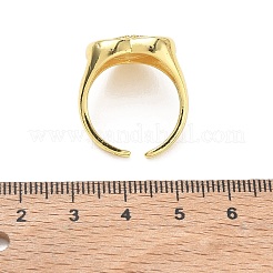 Brass Micro Pave Cubic Zirconia Cuff Open Rings for Women&nbsp;CU-CBA760A-13C-G