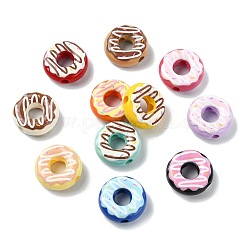 ベーキングペイント、アクリルビーズ  dount  ミックスカラー  15.5x6mm  穴：3mm&nbsp;MACR-CJZ0001-06
