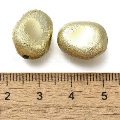 UVメッキ CCB プラスチックビーズ  テクスチャー  オーバル  シャンパンゴールド  15.5x12x10mm  穴：2mm&nbsp;X-CCB-D008-05G