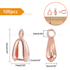 Grade AA Brass Ice Pick Pinch Bails for Pendant Making&nbsp;KK-PH0001-35RG-NR