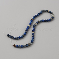 ナチュラルインペリアルジャスパービーズ連売り  染め  ラウンド  ブルー  6~6.5mm  穴：1mm  約60~64個/連  15''~15.12''（38.1~38.4センチメートル）&nbsp;G-WH0018-040A
