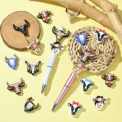 24Pcs 12 Styles Cattle Head Silicone Focal Beads&nbsp;SIL-CJ0002-14