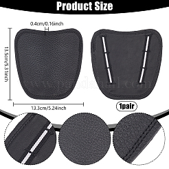 牛革耐衝撃安全保護カバープレート  足の甲の保護用  ブラック  135x133x4mm&nbsp;AJEW-WH0818-002B