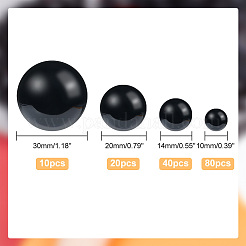 ABSプラスチックパール調ビーズ  穴がない  ブラック  10~30mm  150個/セット&nbsp;FIND-WH0127-18A