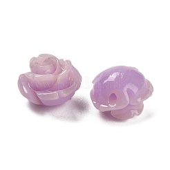 合成サンゴ刻まれたビーズ  染め  花  プラム  11.5x11.5x8.5mm  穴：1.2mm&nbsp;CORA-H003-01A-11