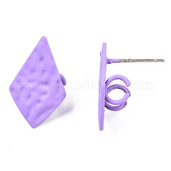 スプレー塗装鉄スタッドピアスパーツ  二重垂直ループ付き  凧  紫色のメディア  18x11mm  穴：3mm  ピン：0.7mm&nbsp;IFIN-N008-013B