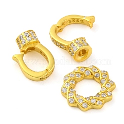 925 Sterling Silver Micro Pave Clear Cubic Zirconia Fold Over Clasps&nbsp;STER-U005-09G