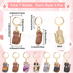 Alloy Enamel Pendants Cat Charms Locking Stitch Marker&nbsp;HJEW-SC00108