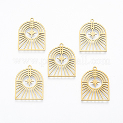 ステンレスペンダント201個  星のアーチ  18KGP本金メッキ  27x21x1mm  穴：1.6mm&nbsp;STAS-N090-LA915-2