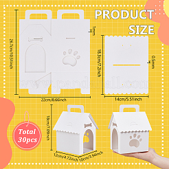 紙製の犬小屋  小道具の装飾のふりをする  ホワイト  100x120x180mm&nbsp;AJEW-WH0696-169B