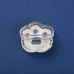クリアアクリルヨーロピアンビーズ  大穴ビーズ  エナメル  クマの足  ホワイト  23x25.5x9mm  穴：4mm&nbsp;OACR-CJC0006-03H