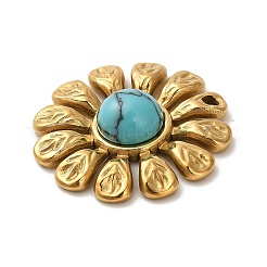 Synthetic Turquoise Flower Pendants&nbsp;STAS-R009-05G-06