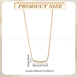 女性用亜鉛合金カーブチューブペンダントネックレス1個。  ゴールドカラー  長さ16.06インチ(40.8cm)+50mmエクステンダー&nbsp;NJEW-LP0004-18