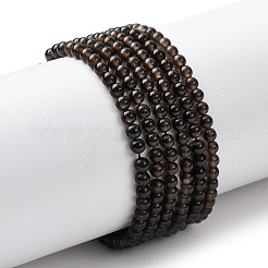 天然石スモーキークォーツビーズ連売り  ラウンド  3~3.5mm  穴：0.7mm  約57~64個/連  7.48''~7.68''（19~19.5センチメートル）&nbsp;G-Z116-A03-3mm