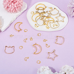 30Pcs 6 Styles Zinc Alloy Open Back Bezel Pendants&nbsp;FIND-TA0009-54