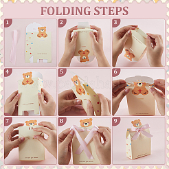 10Pcs Bear Folding Paper Gift Boxes&nbsp;CON-WH0001-77A