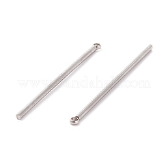変色しない201ステンレススチールペンダント  バー  ステンレス鋼色  43x1.5mm  穴：1.5mm&nbsp;X-STAS-F188-20P-A