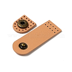 アーチ状の牛革を財布の留め具に縫い付けます  真鍮製スナップボタン バッグ口バックル  スーツケースバッグ盗難防止パーツ  砂茶色  6.2x2.05x0.95cm  穴：1.5mm&nbsp;FIND-D027-07D