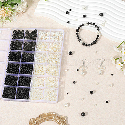 3390 個 12 スタイル ABS プラスチック模造パールビーズ  ラウンド  ミックスカラー  3~10mm  穴：1.4~2.3mm&nbsp;KY-SP0001-50