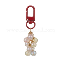Plating Acrylic Beaded Pendant Keychains&nbsp;HJEW-JM01068