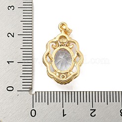 Brass Micro Pave Clear Cubic Zirconia Pendants&nbsp;KK-P263-26KCG-03
