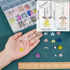 天使のアクリル＆合金ビーズを使ったDIYダングルイヤリング作りキット  ミックスカラー  7x23x3mm  穴：1.5mm&nbsp;DIY-SC0027-17