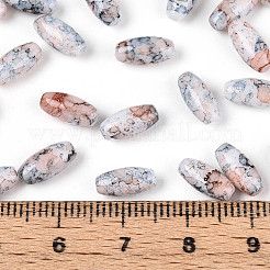 焼付塗装ガラスシードビーズ  丸い穴  オーバル  ミスティローズ  9.5x4~4.5mm  穴：0.8~1mm  約1750個/ポンド&nbsp;SEED-N008-06A