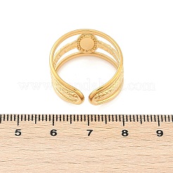 304ステンレススチール多層オープンカフリング  女性用楕円形天然宝石リング  18KGP本金メッキ  イオンプレーティング（ip）  12mm  調整可能&nbsp;RJEW-Z078-06G