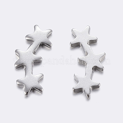 304ステンレススチールカボション  エポキシ樹脂クラフトアートの充填材  スター  ステンレス鋼色  12x5x1mm&nbsp;X-STAS-F159-04P