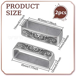 2Pcs 304 Stainless Steel Belt Keeper Rings&nbsp;FIND-PH0061-84A