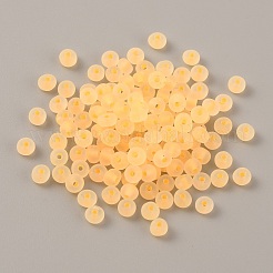 100G Luminous Frosted Glass Beads&nbsp;FGLA-WH0003-01E