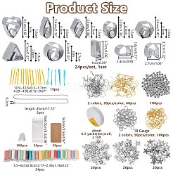 DIY粘土ツールキット  プラスチック粘土彫刻ツール  詳細テクスチャ ツール  丸カン  プラスチック製ピアスキャッチ  合金チャーム  ミックスカラー  10.9~12.5x0.3~0.85cm  14個/セット&nbsp;TOOL-OC0002-13