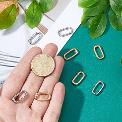 8Pcs 2 Colors Brass Spring Gate Rings&nbsp;KK-HS0015-10
