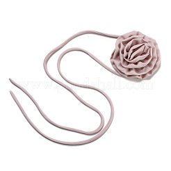 Fabric Rose Tie Choker Necklaces for Women&nbsp;NJEW-Z022-01L