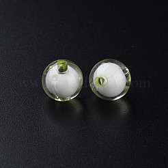 透明なアクリルビーズ  二層ビーズ  ラウンド  薄緑  11.5x11mm  穴：2mm  約520個/500g&nbsp;TACR-S152-16A-728
