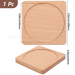 ウッドカップマット  コースター  サービングカップトレイ  正方形  100x100mm  1個/セット&nbsp;WOOD-DJ0001-05F