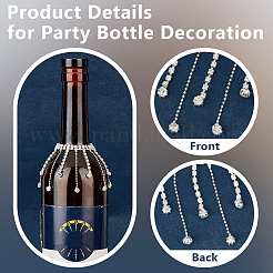 4Pcs Brass & Alloy Rhinestone Wine Bottle Decoration&nbsp;HJEW-OC00030